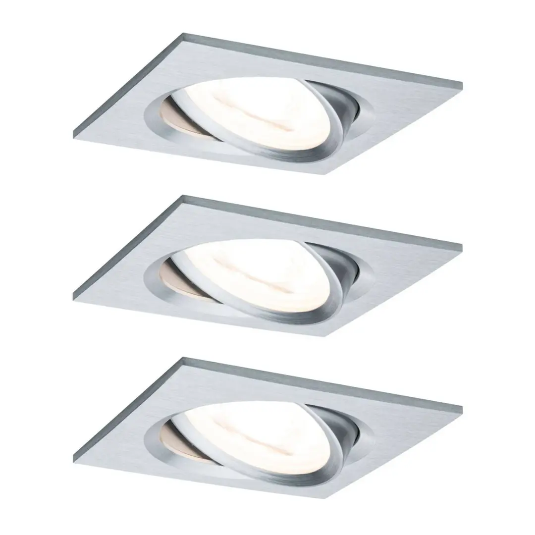 Paulmann 3er Spot Nova Coin eckig step-dim alu gedreht 2700K