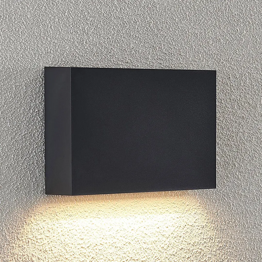 Lindby LED-Außenwandleuchte Jarte, 20 cm, down, grau, IP65
