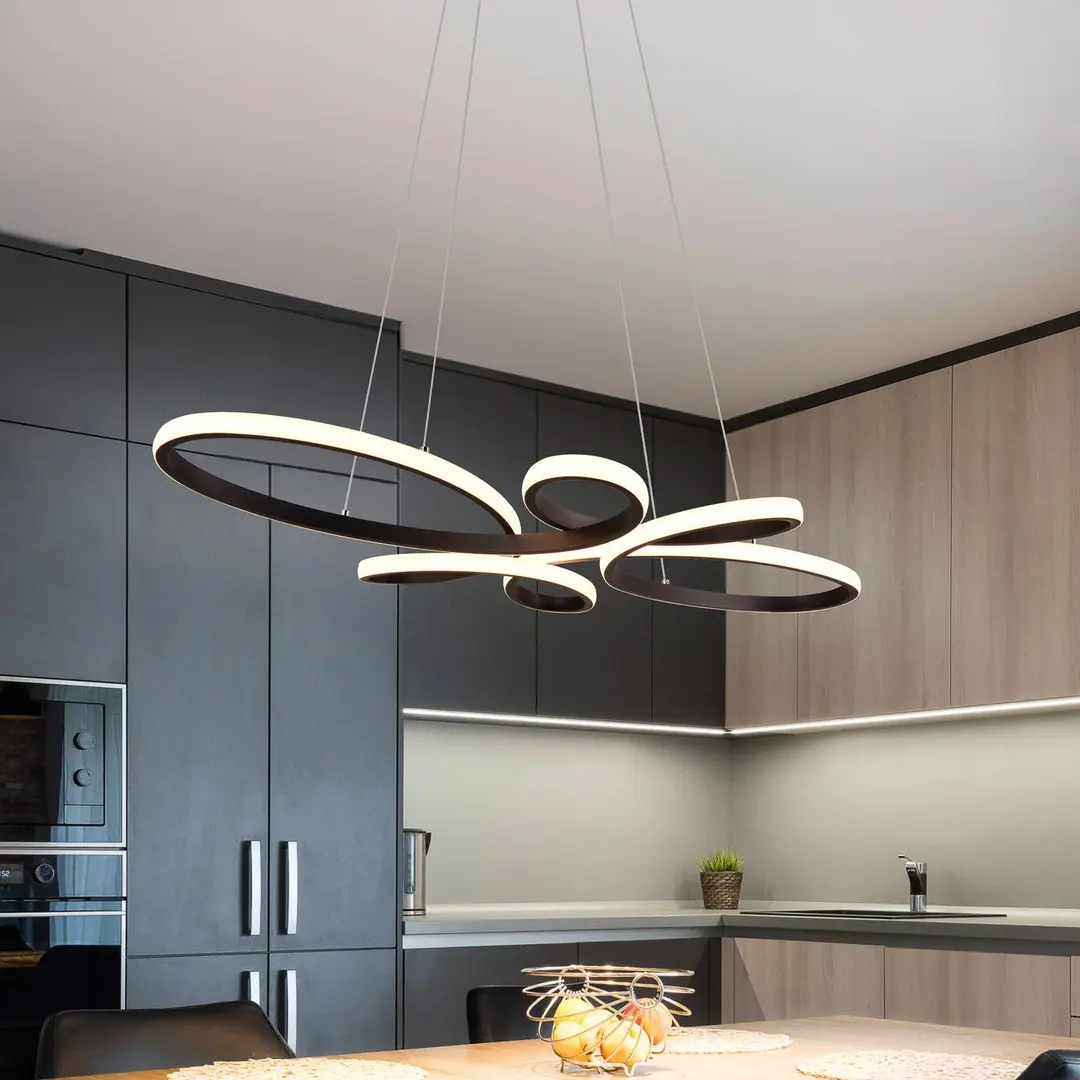 Trio Lighting LED-Pendelleuchte Fly, schwarz matt, 3.000 K, 83 cm x 45 cm