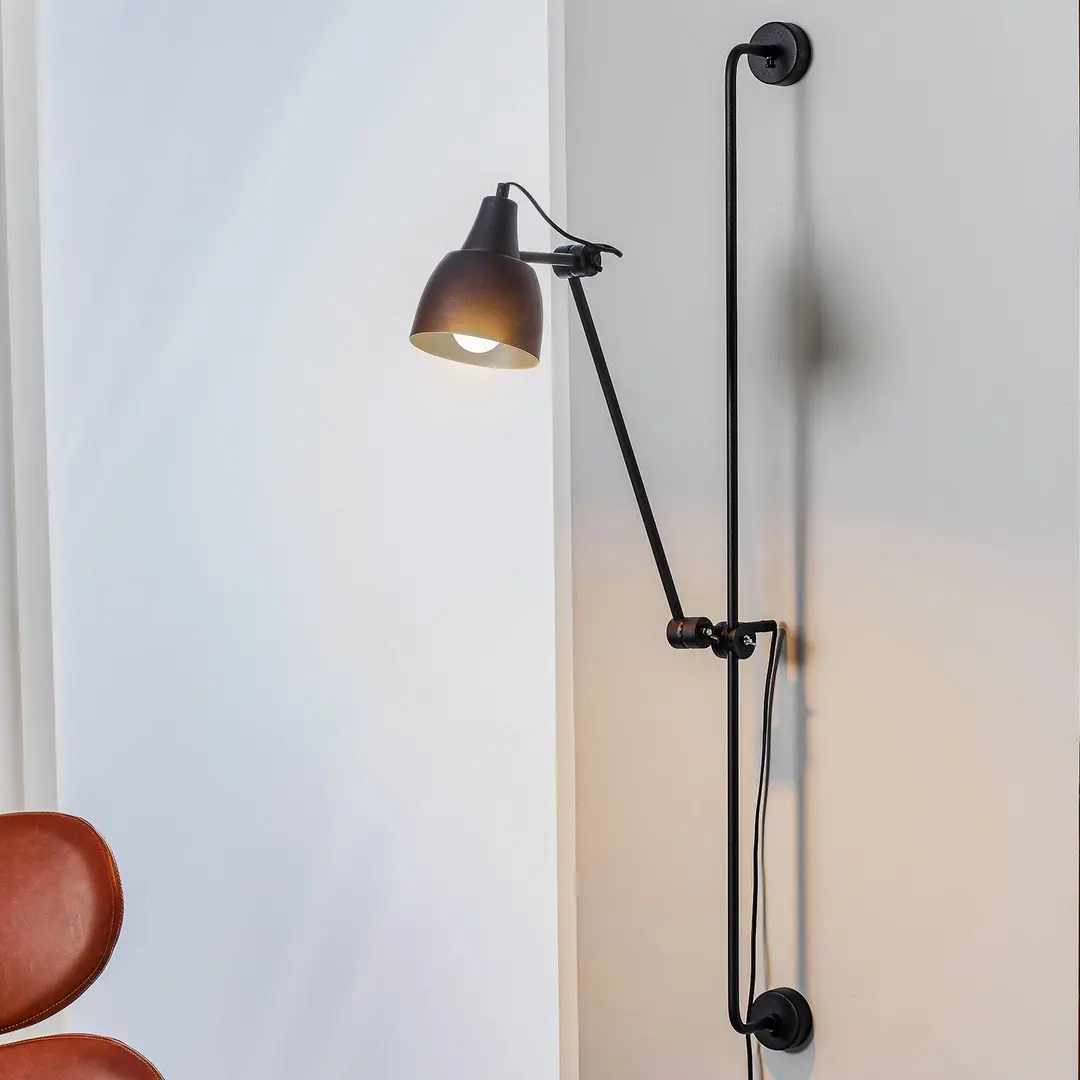 ALDEX Wandleuchte 997 mit Stecker, einflammig, schwarz