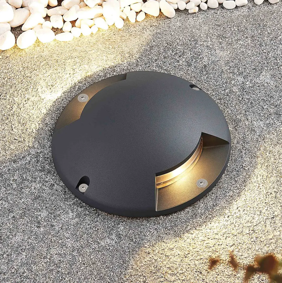 Lindby LED-Bodenstrahler Cormac, 2-flammig, Ø 21 cm, IP67