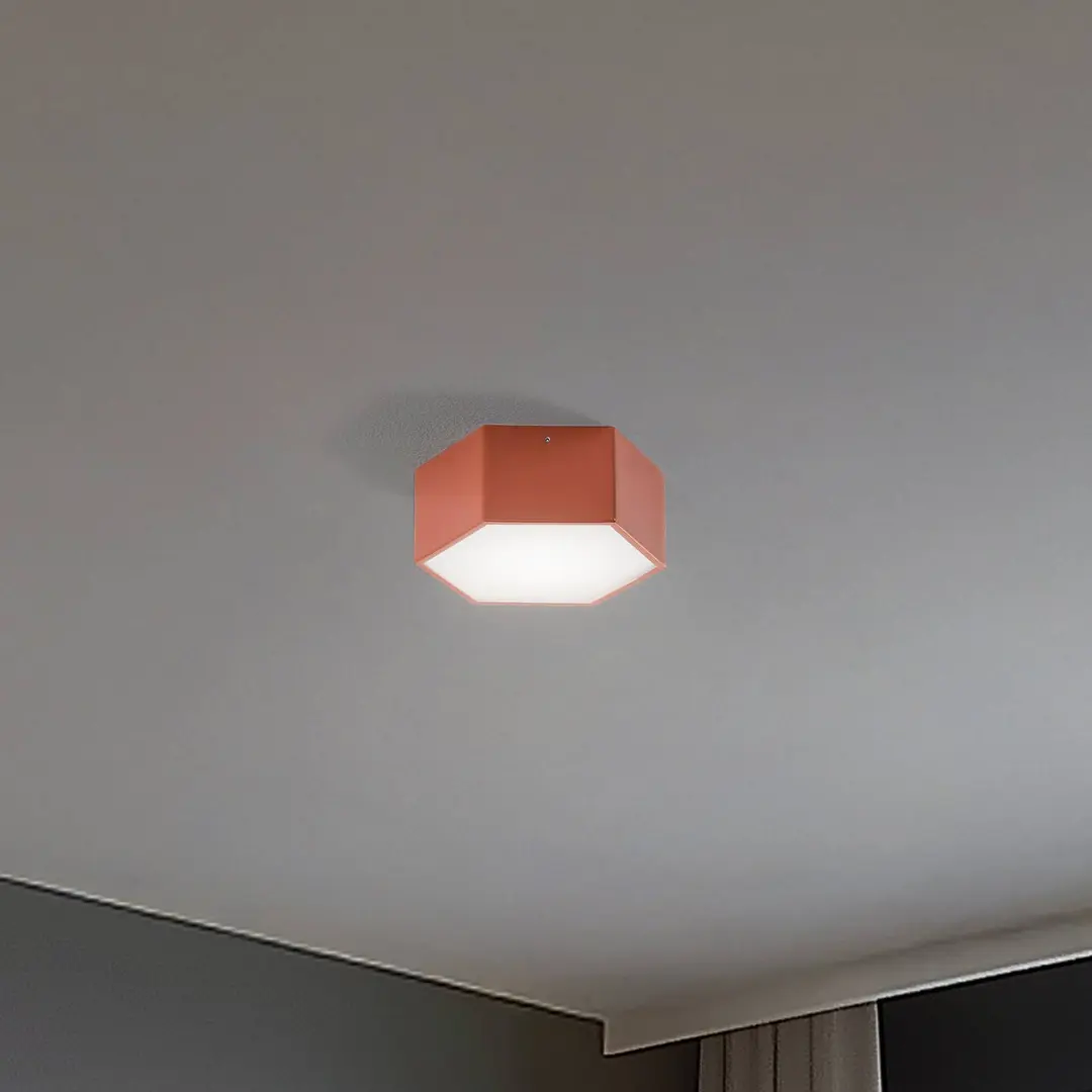 Argon LED-Deckenleuchte Libre, terracottafarben, Stahl, 3.000 K