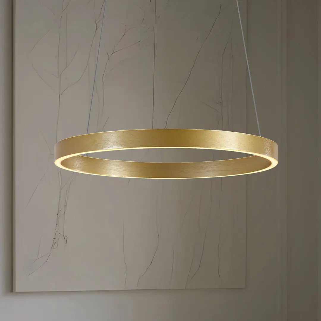 Lucande LED-Hängeleuchte Yonam, Ø 60 cm, 1-flg., gold, CCT