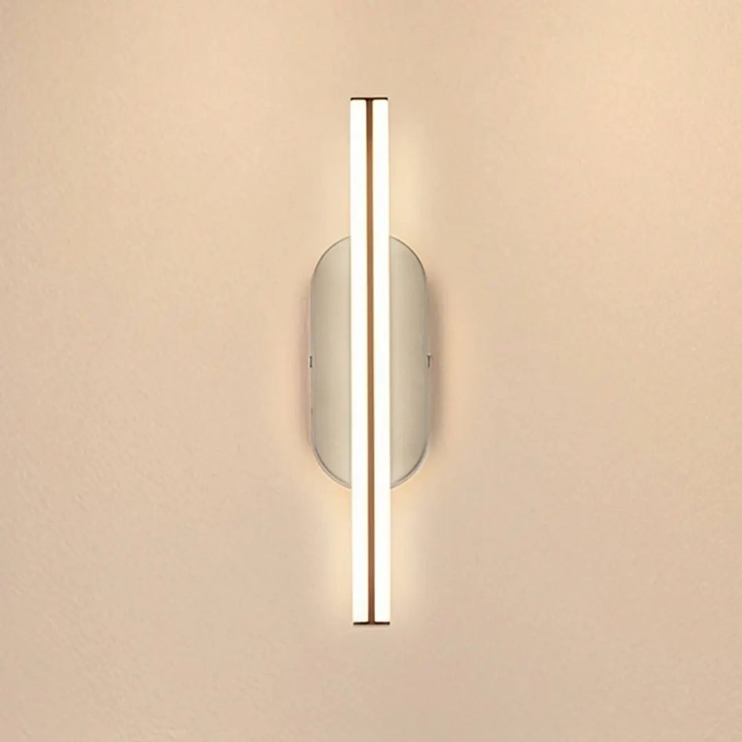 Briloner LED-Wandleuchte Ruth, hellgrau/braun, Höhe 30 cm, 3.000 K