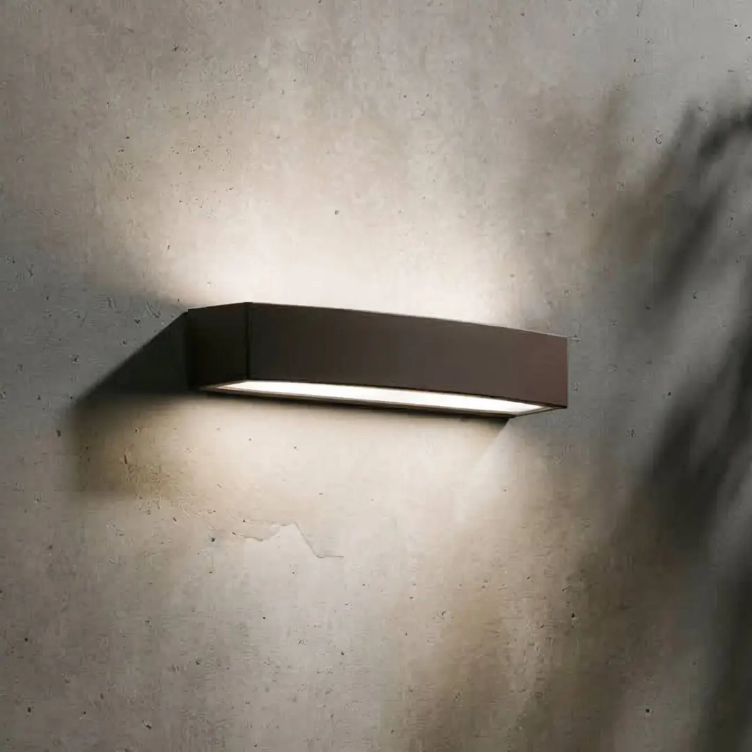 Ideal Lux Außenwandlampe Andromeda, kaffee, Breite 45 cm E27