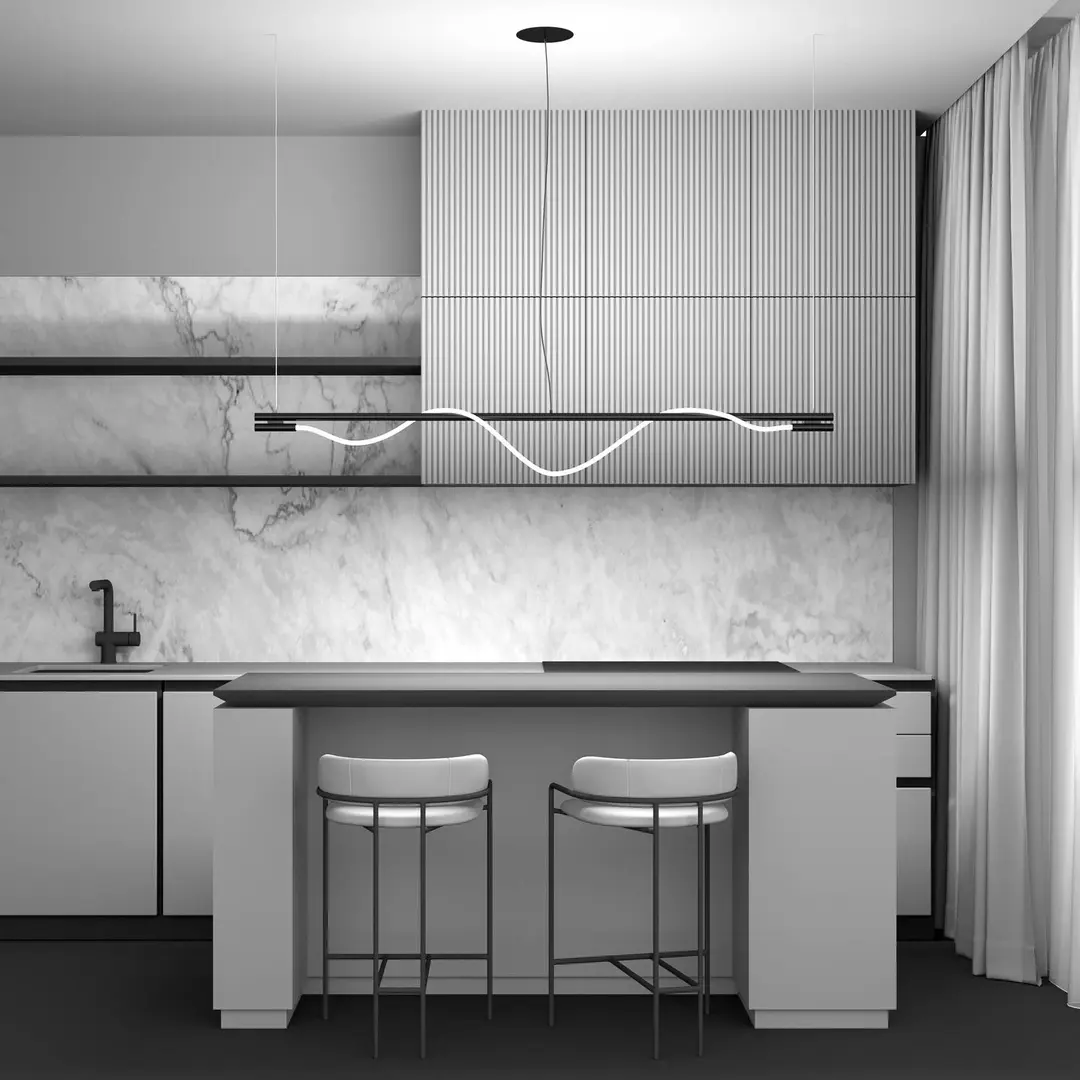 Maytoni LED-Hängelampe Tau, goldfarben, Metall, 180 cm lang
