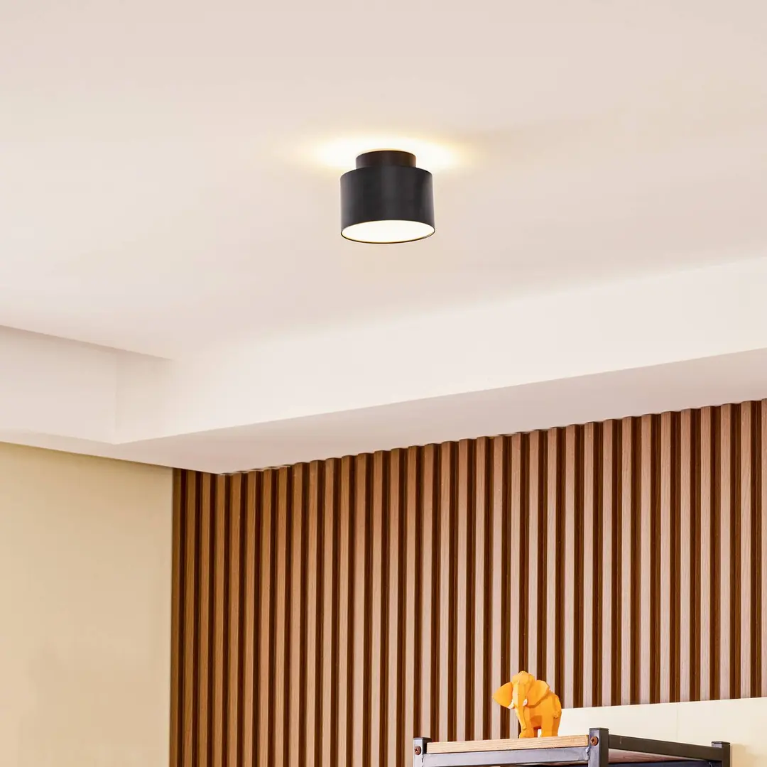 Lindby LED-Strahler Nivoria, 11 x 9 cm, schwarz, Metall