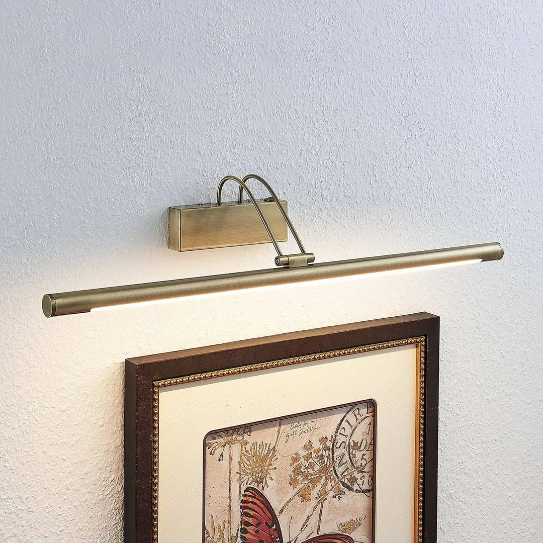 Lindby LED-Bilderleuchte Mailine, 69cm, altmessing, Schalter