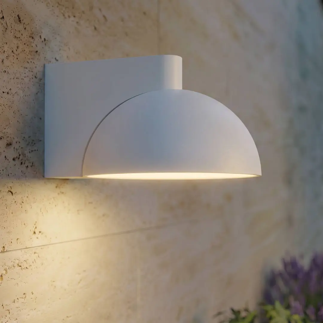 Lucande LED-Außenwandleuchte Velira, hellgrau, Metall, IP54