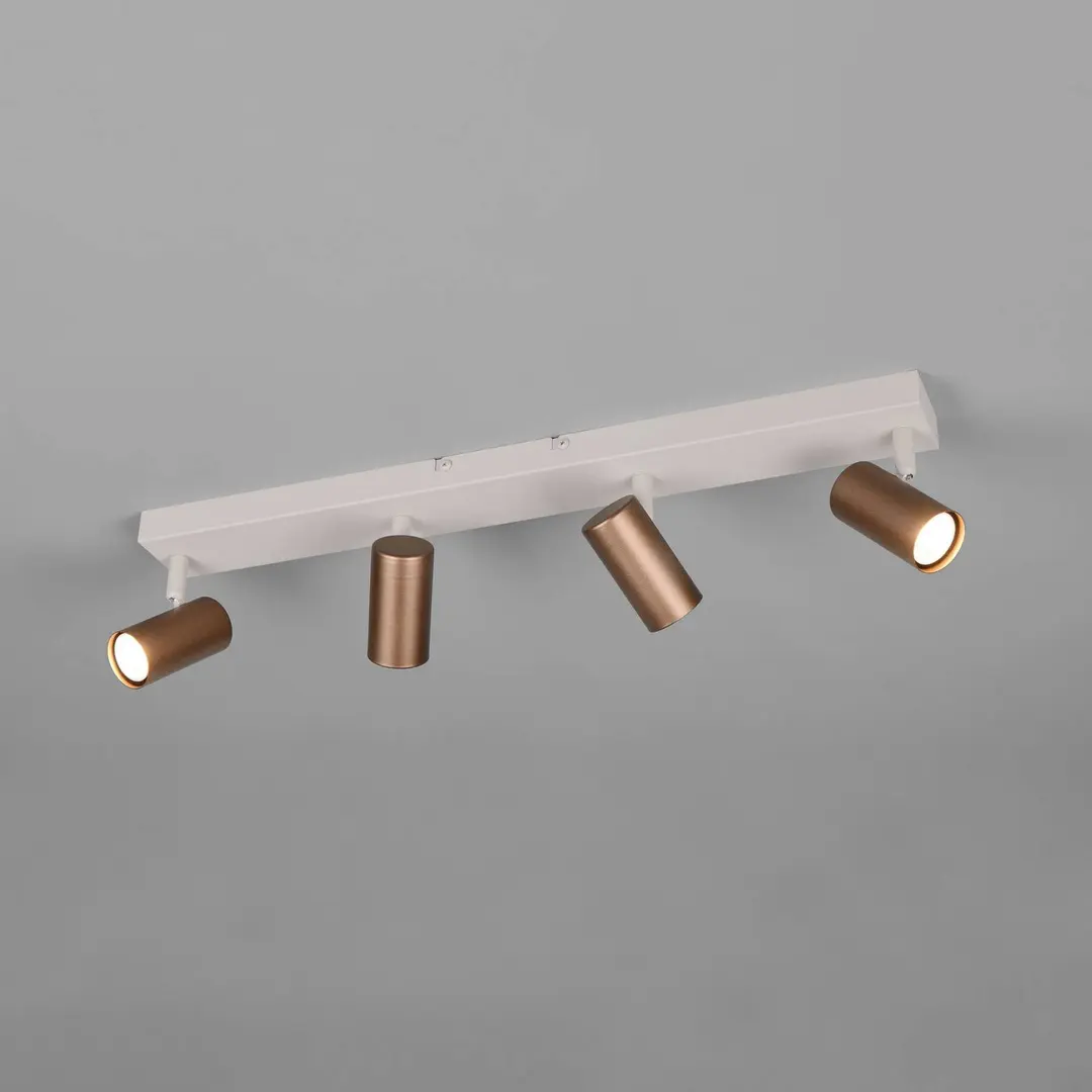 Reality Leuchten Strahler Taryn, braun, Länge 62 cm, 4-flg., Mini-GU10