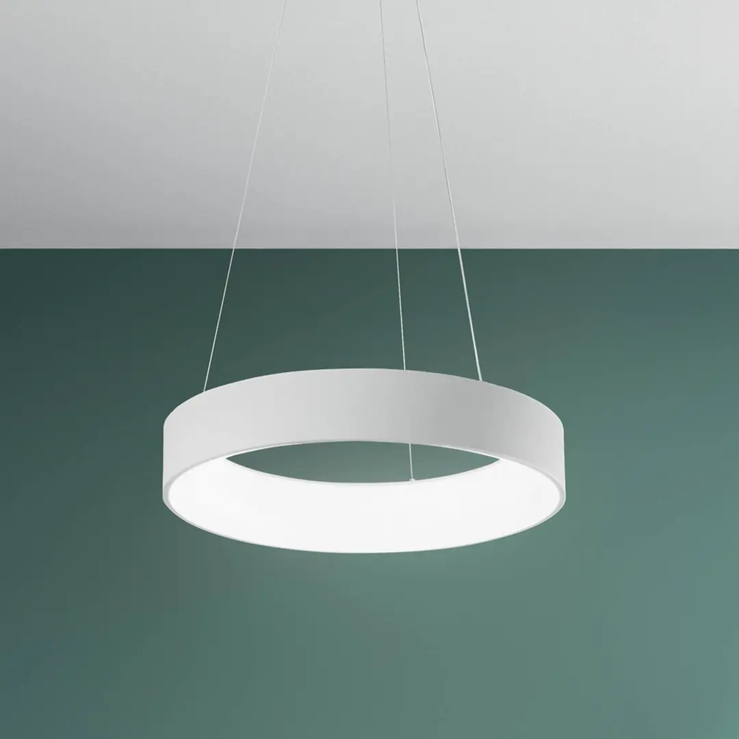 Luce Ambiente Design LED-Pendellampe Noah, weiß, Ø 60 cm, Metall, CCT