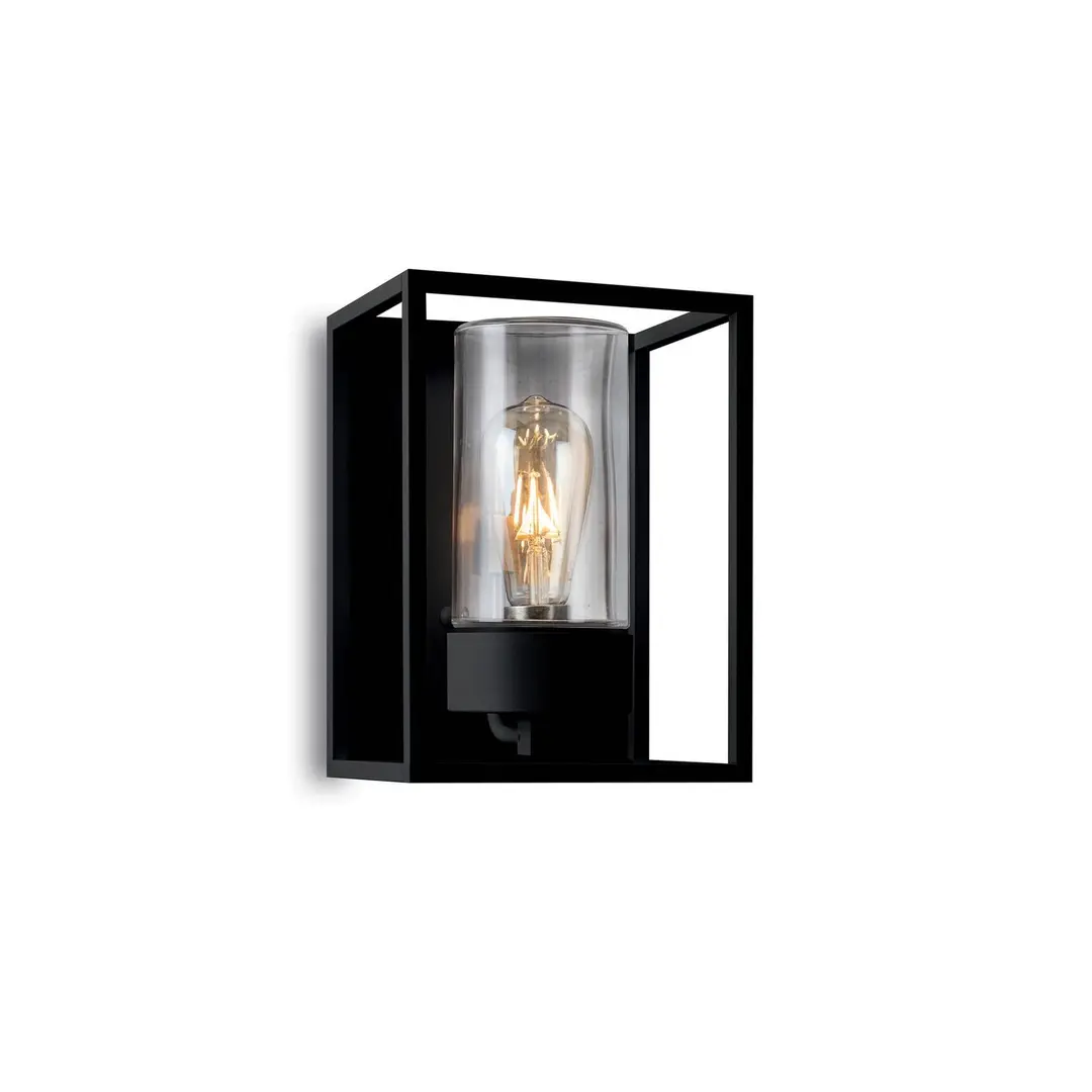Moretti Luce Außenwandleuchte Cubic³ 3366 schwarz/klar