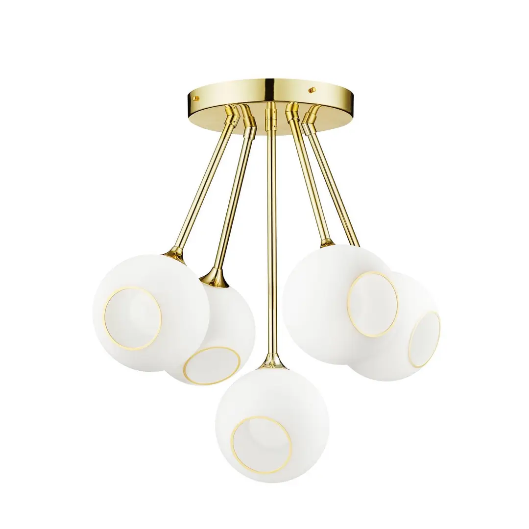 DESIGN BY US Deckenleuchte Ballroom Molecule, weiß, Glas, 5-flammig
