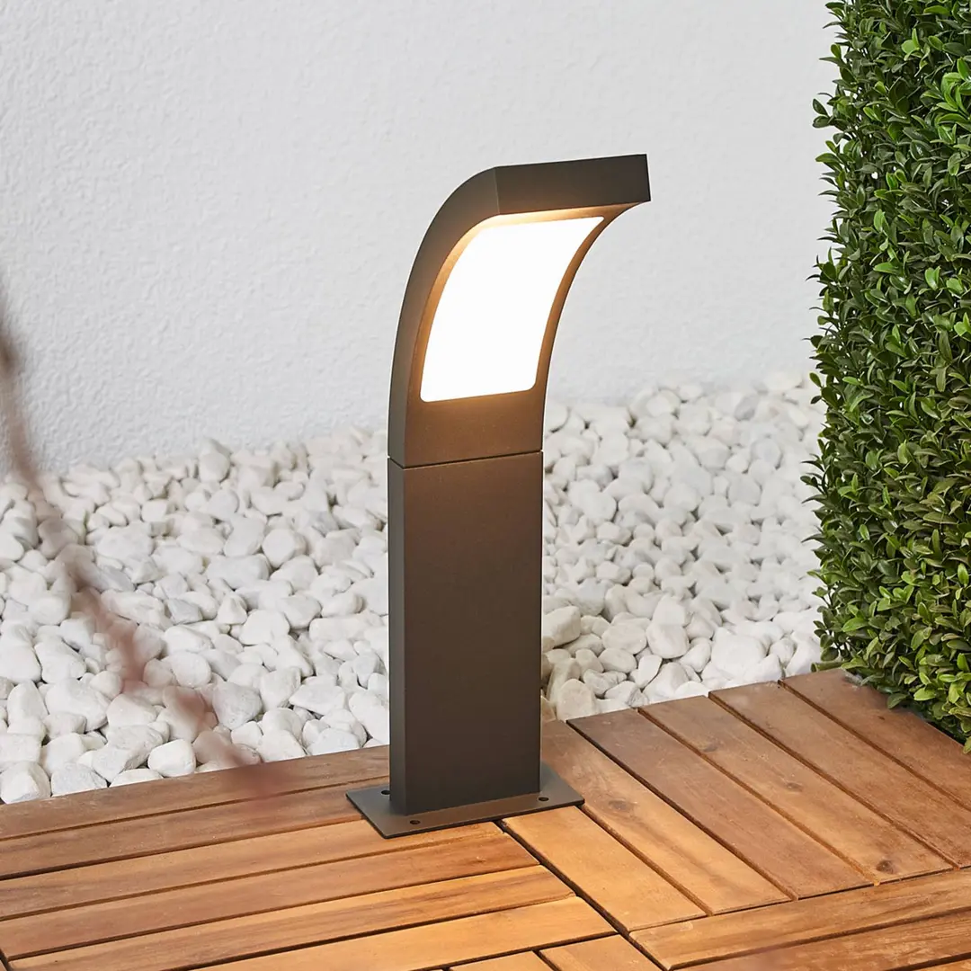 Lucande LED-Sockelleuchte Juvia, 40 cm, anthrazit, IP54