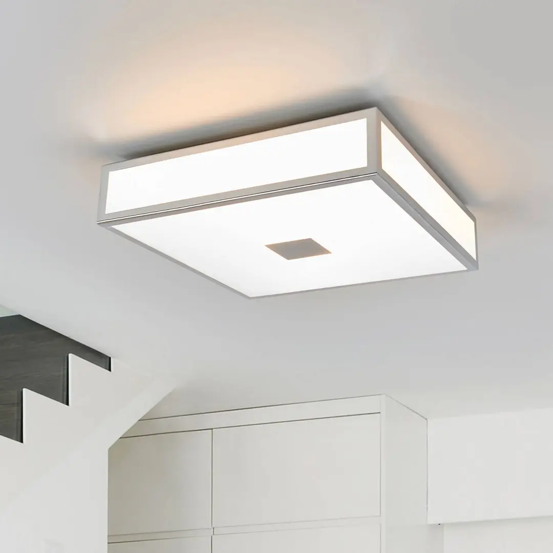 Lindby Bad-Deckenlampe Eniola, 30 cm, weiß/grau, IP44