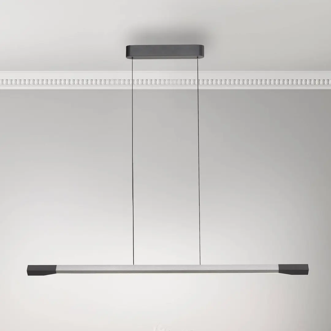 Paul Neuhaus LED-Hängelampe Hoop, alufarben, 128 cm, dimmbar