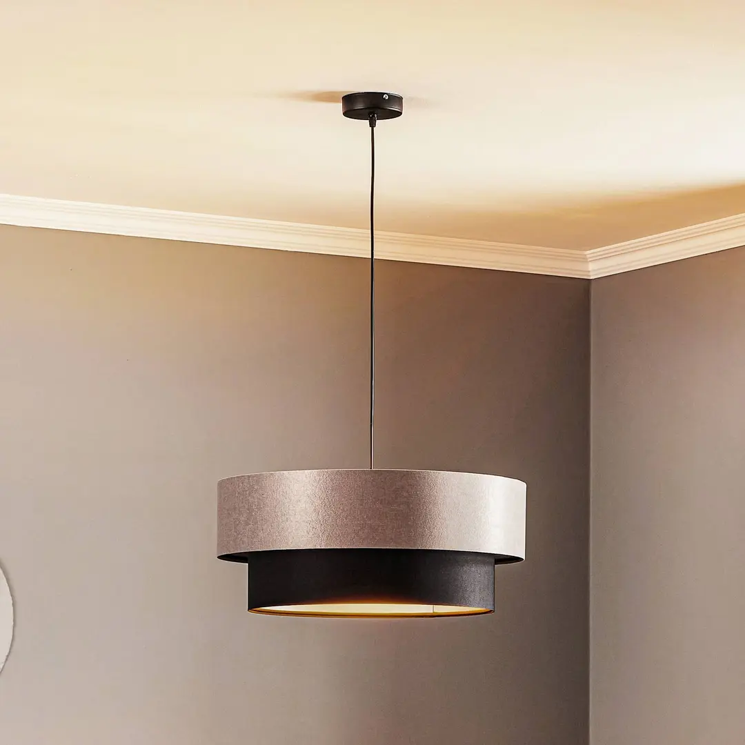 Maco Design Hängelampe Dorina, silber/schwarz Ø 50cm