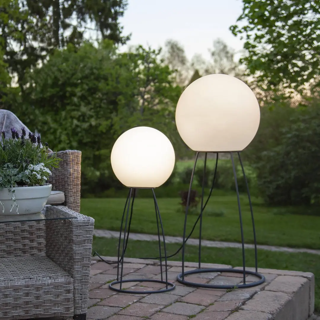 STAR TRADING Terrassenlampe Mallorca 70 cm schwarz/weiß Kunststoff/Metall
