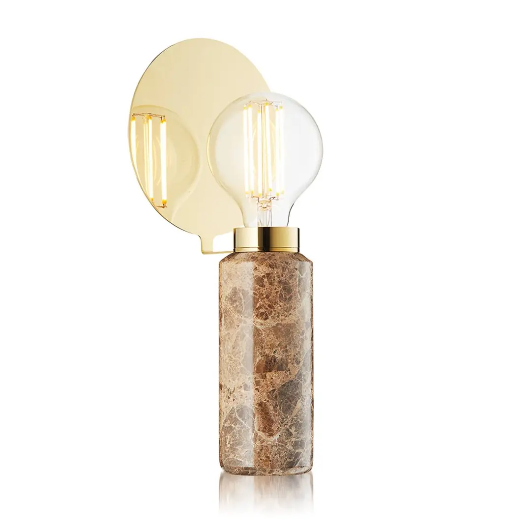 DESIGN BY US Tischleuchte Blindspot, braun, Marmor
