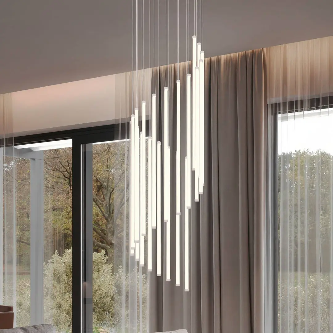 Trio Lighting LED-Hängelampe Baxter, hellgrau, Ø 37 cm, Metall CCT dimmbar