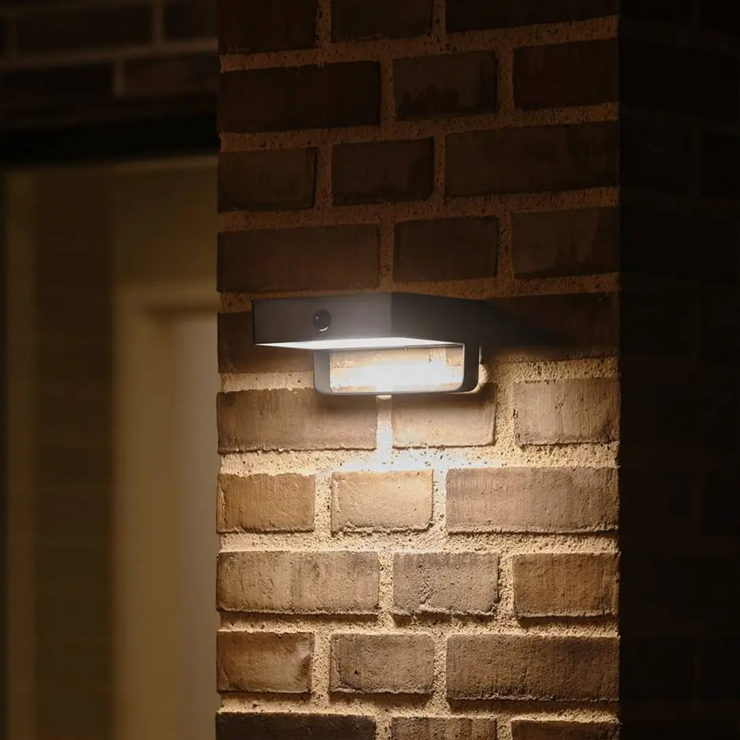 Nordlux Solar-LED-Außenwandleuchte Saulio, schwarz, Aluminium, IP44