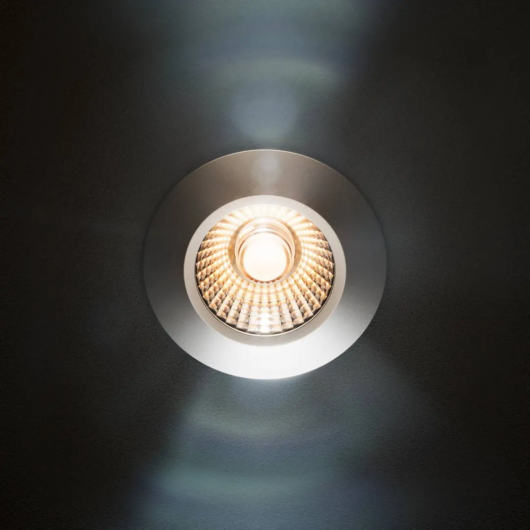 Sigor LED-Deckeneinbauspot Diled, Ø 6,7 cm, Dim-To-Warm, stahl