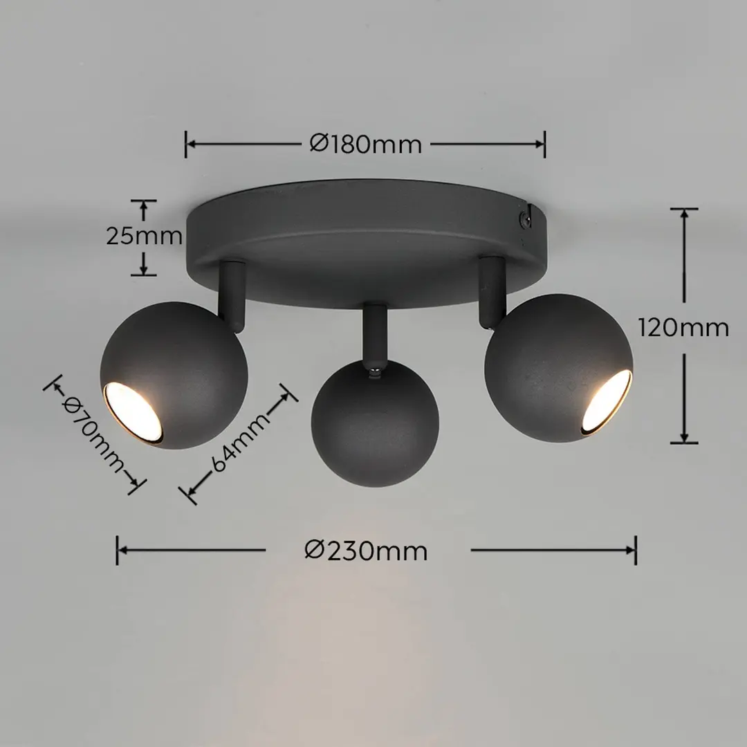 Reality Leuchten Deckenleuchte Enaro, anthrazit, Metall, GU10 Mini