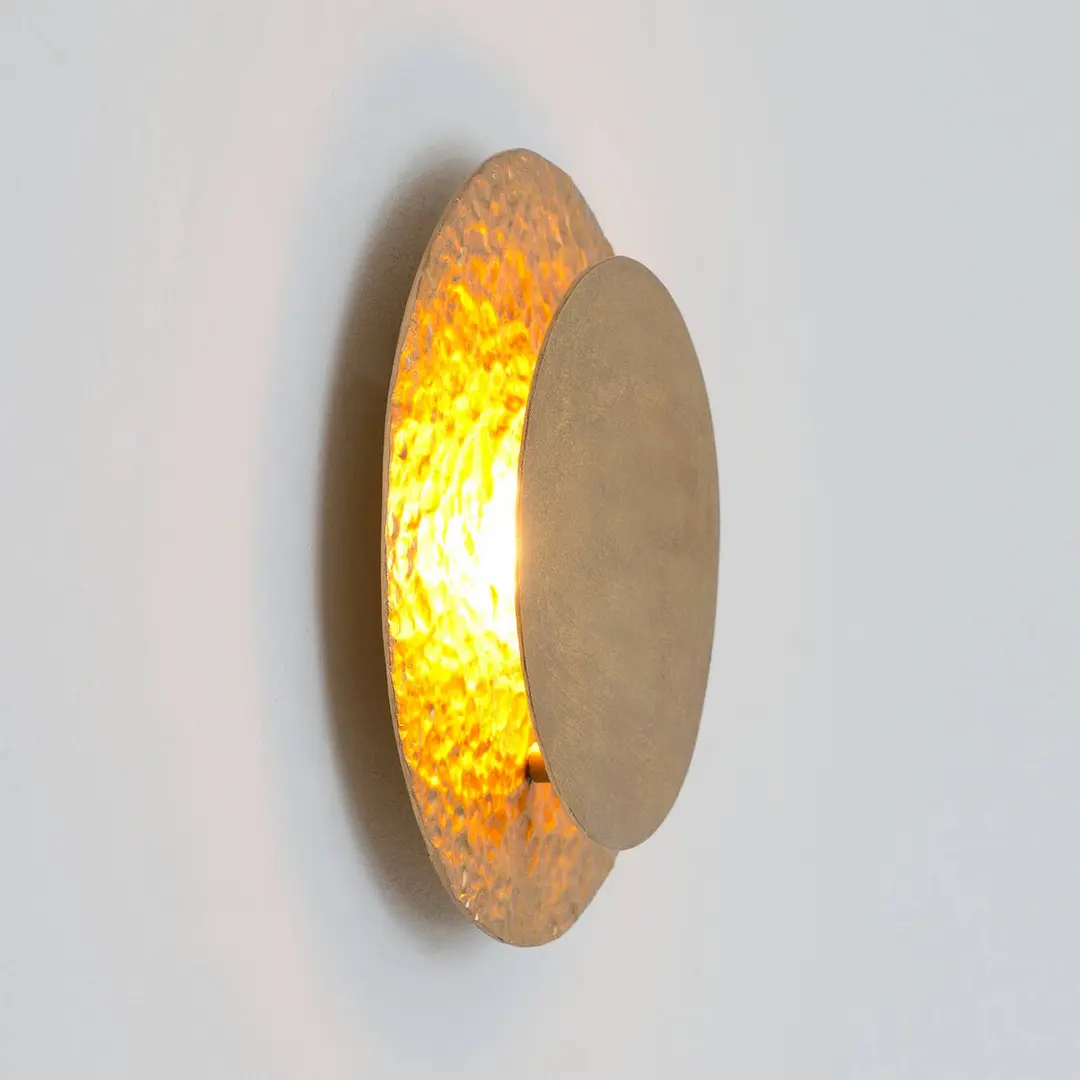 Holländer LED-Wandlampe CORONARE, Ø 26 cm, goldfarben, Metall, dimmbar