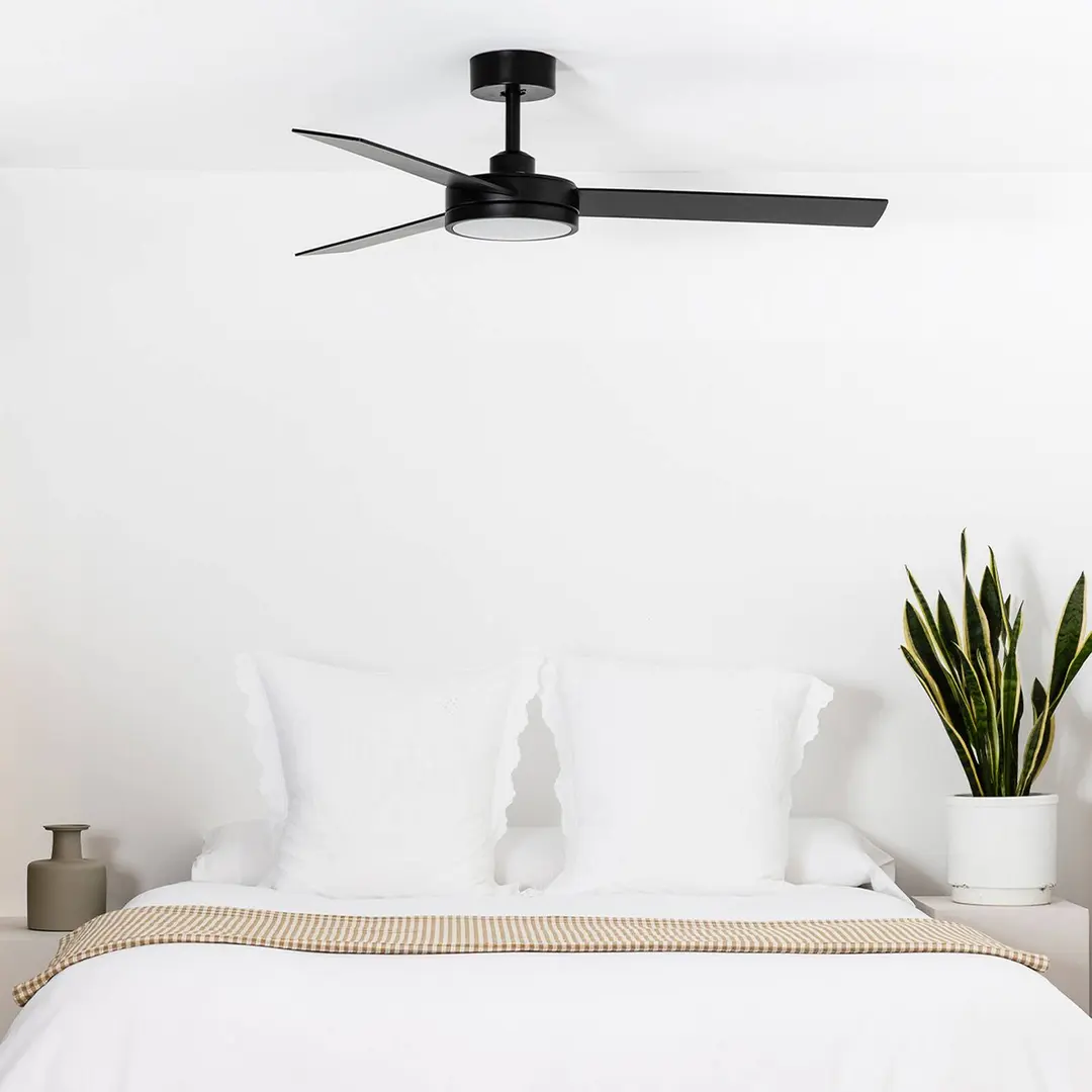 FARO BARCELONA LED-Deckenventilator Barth mit Leuchte, schwarz