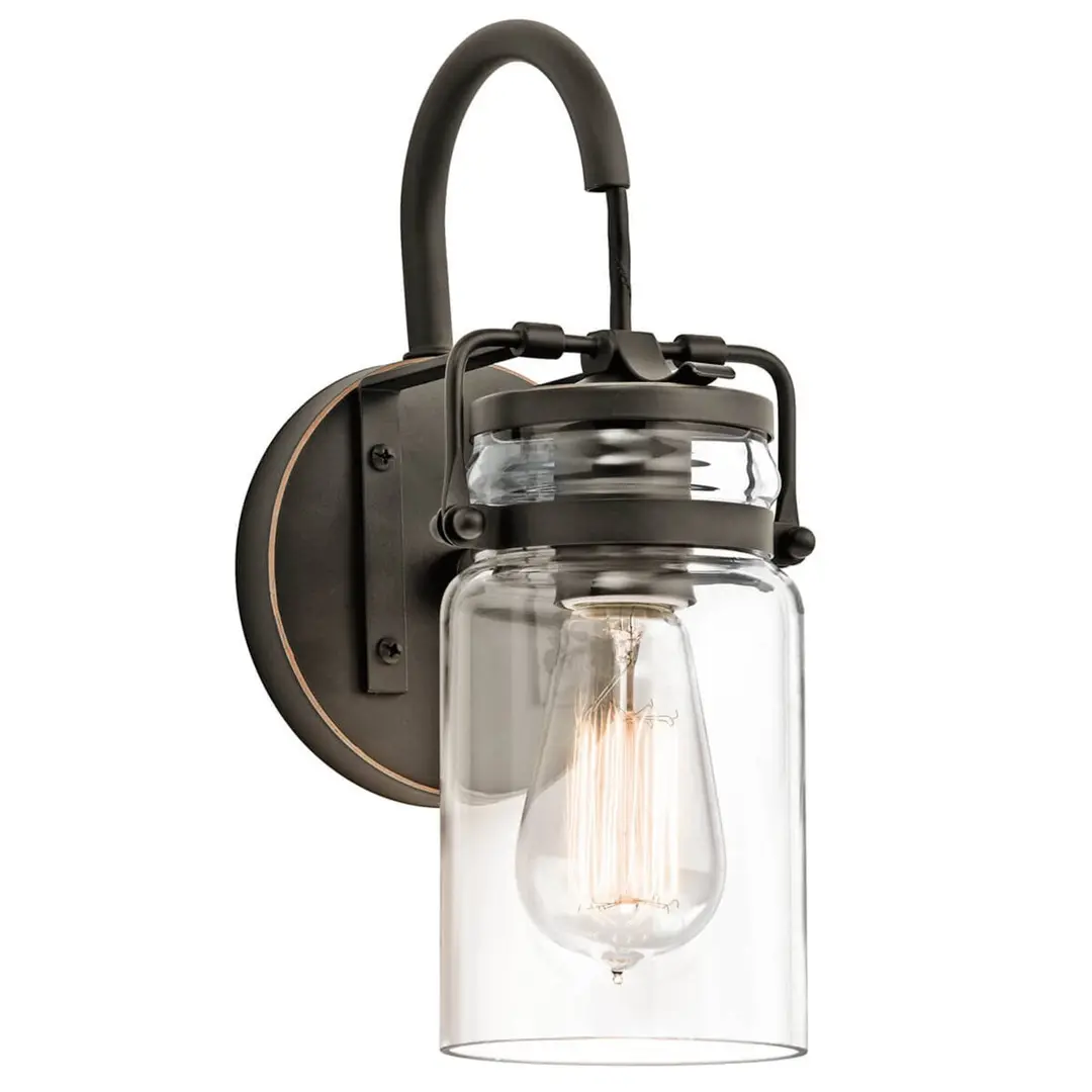 KICHLER Wandlampe Brinley, bronze/klar, 29 cm