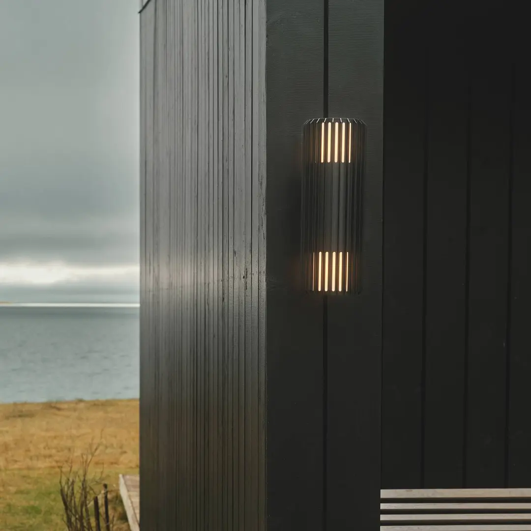 Nordlux Außenwandleuchte Aludra Double Seaside, Alu, schwarz, 2-flg.