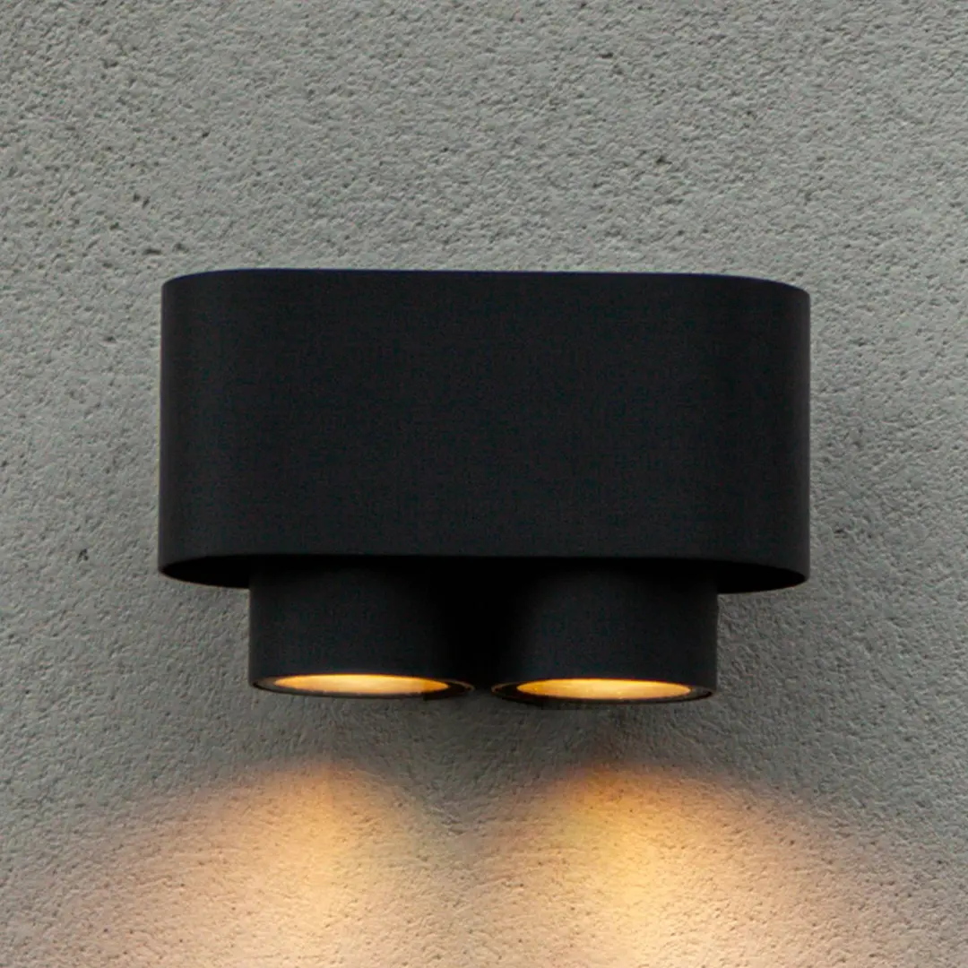 Lutec Außenwandleuchte Cypres, IP44, zweiflammig