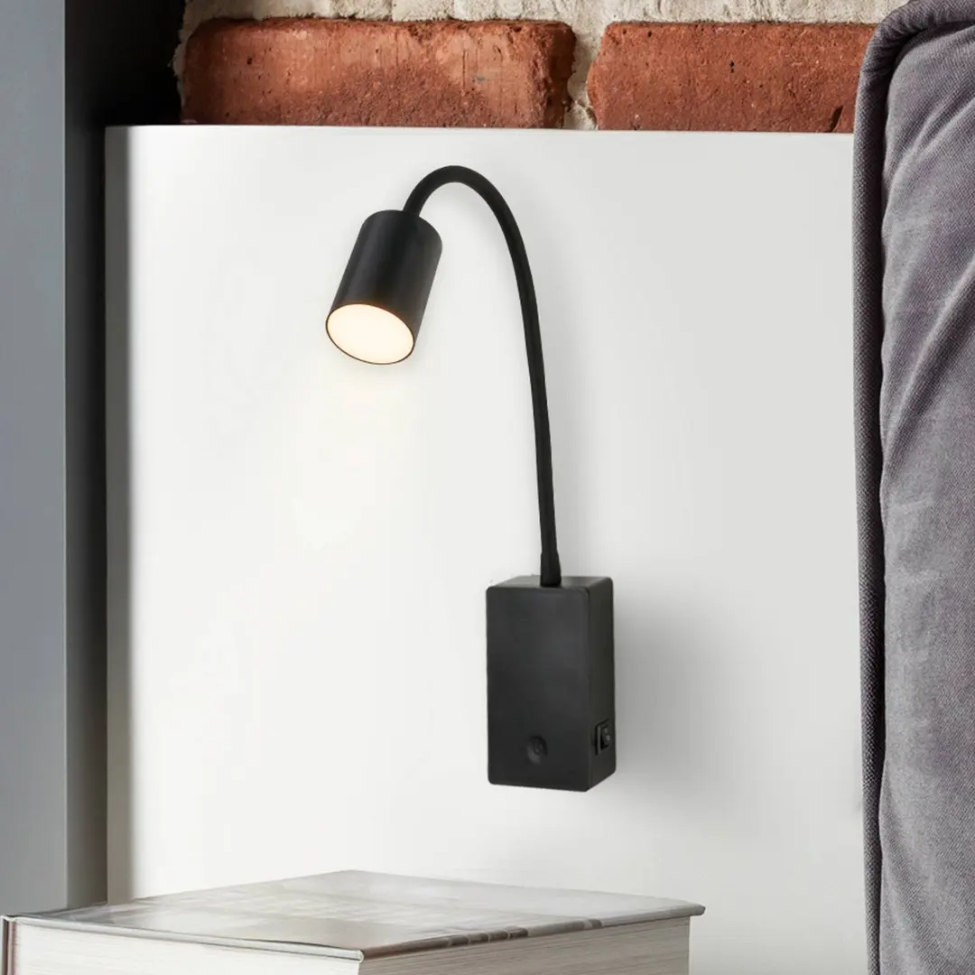 Briloner LED-Akku-Leseleuchte Brilo unplugged Smooth, schwarz, Dimmer