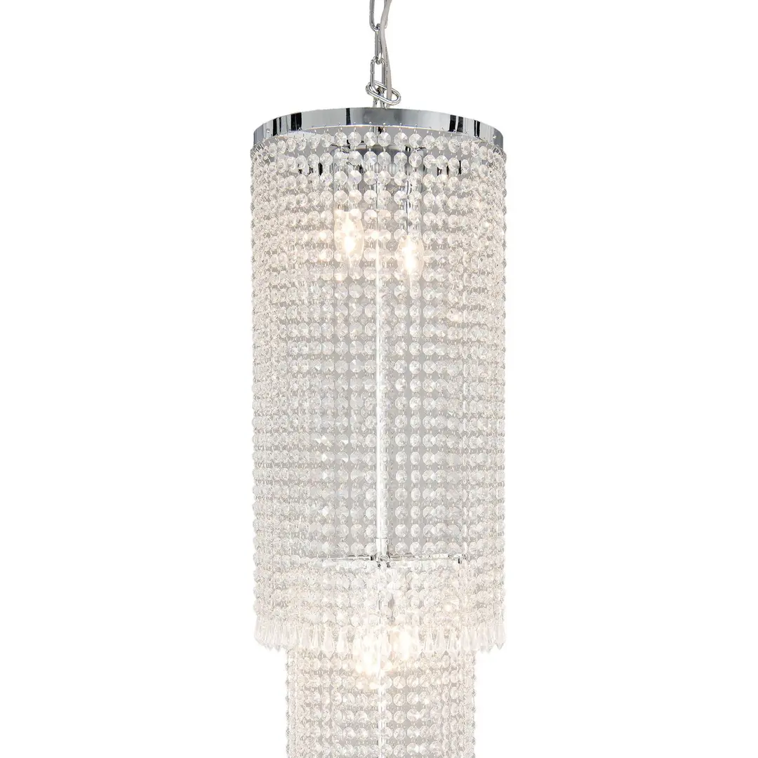 Clayre&Eef Hängeleuchte CR114 mit Glasbehang, 210 cm hoch