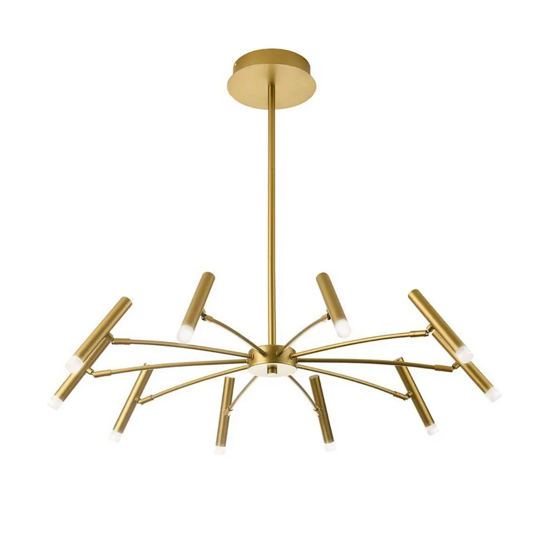 Viokef LED-Hängelampe Secret, goldfarben, Ø 80 cm, Metall, 10-flg.