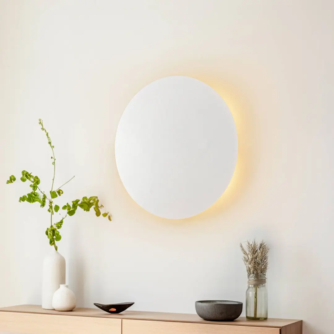 TK Lighting Wandleuchte Lunia New, weiß, Ø 40 cm