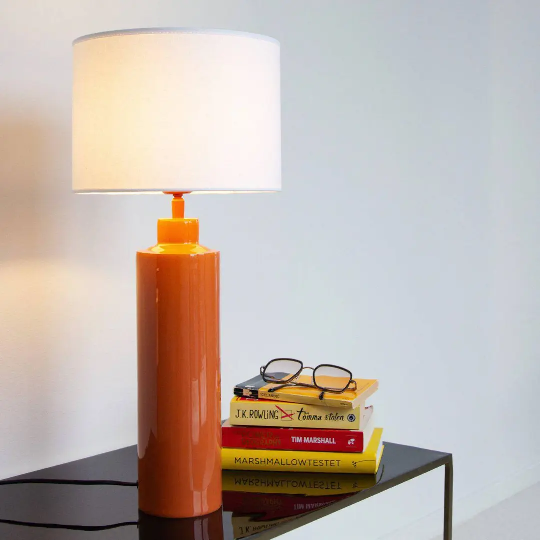PR Home Tischlampe Solo, orangefarben/weiß, Höhe 65 cm