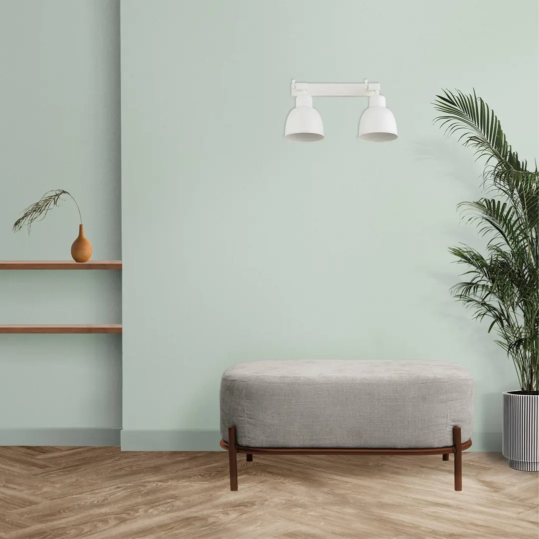 Argon Wandleuchte Emoti, beige, 2-flammig, Stahl, Länge 27 cm