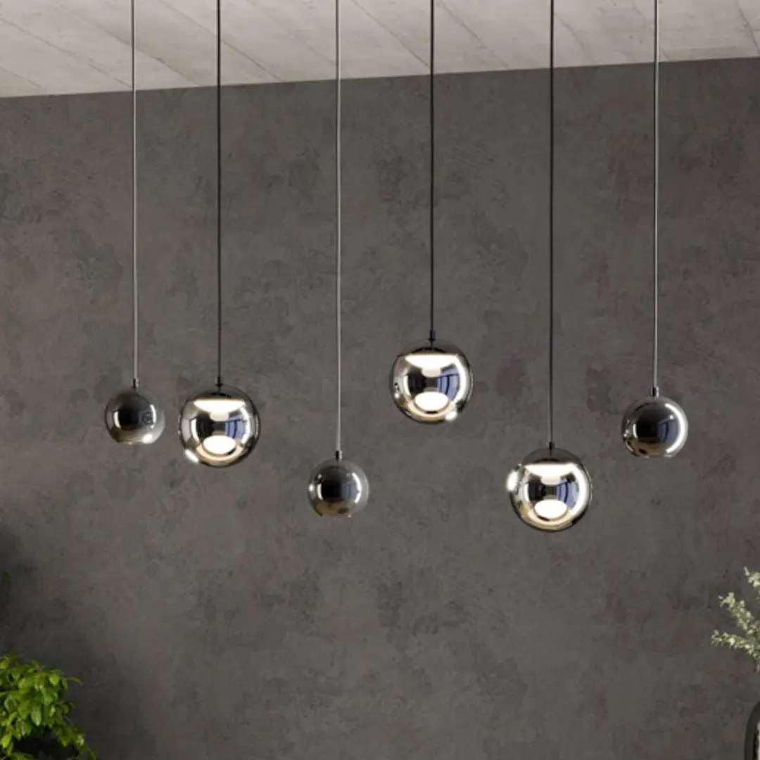 Stars of Light LED-Hängelampe ANORIAS, schwarz, 100 cm 6-flg