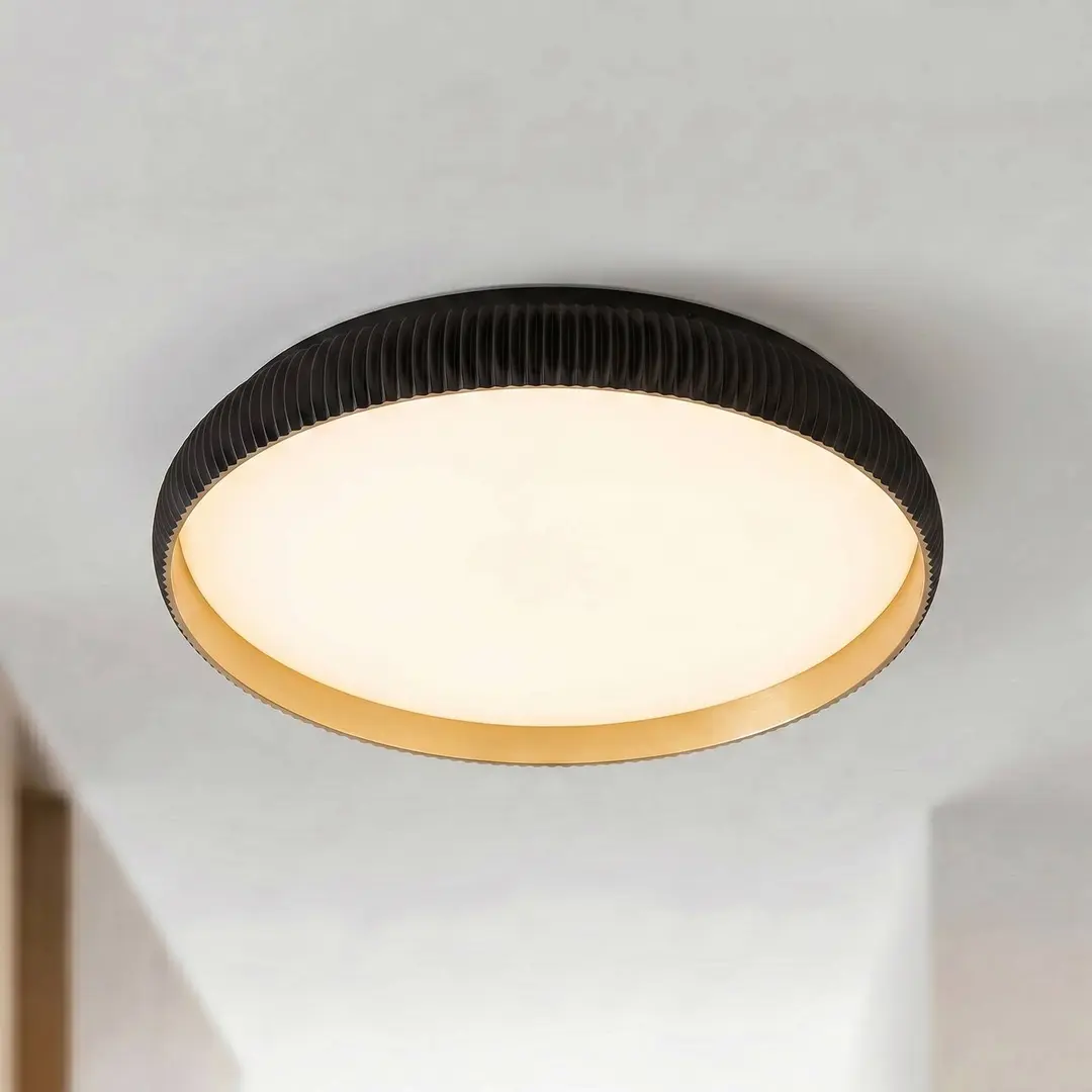 Lindby LED-Deckenlampe Jovian, schwarz, Ø 40cm, CCT, dimmbar
