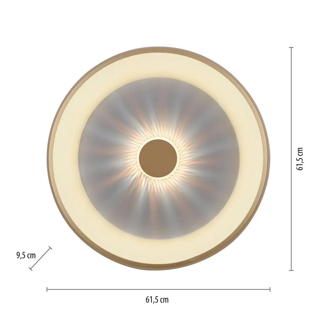JUST LIGHT. GmbH LED-Deckenleuchte Vertigo, CCT, Ø 61,5 cm, messing
