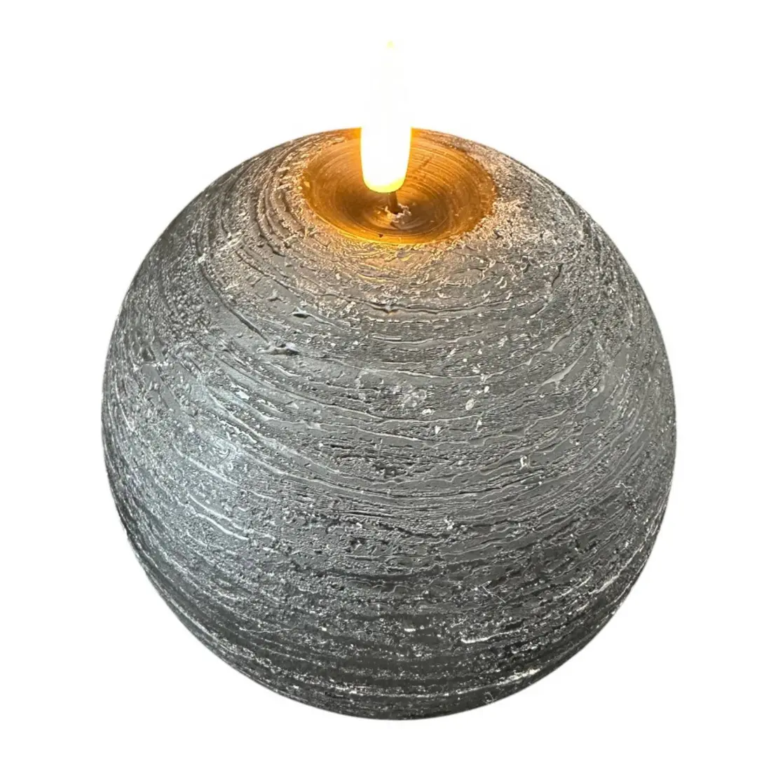 STERNTALER LED-Wachskerze, schwarz Höhe 13 cm Kugel Batterie
