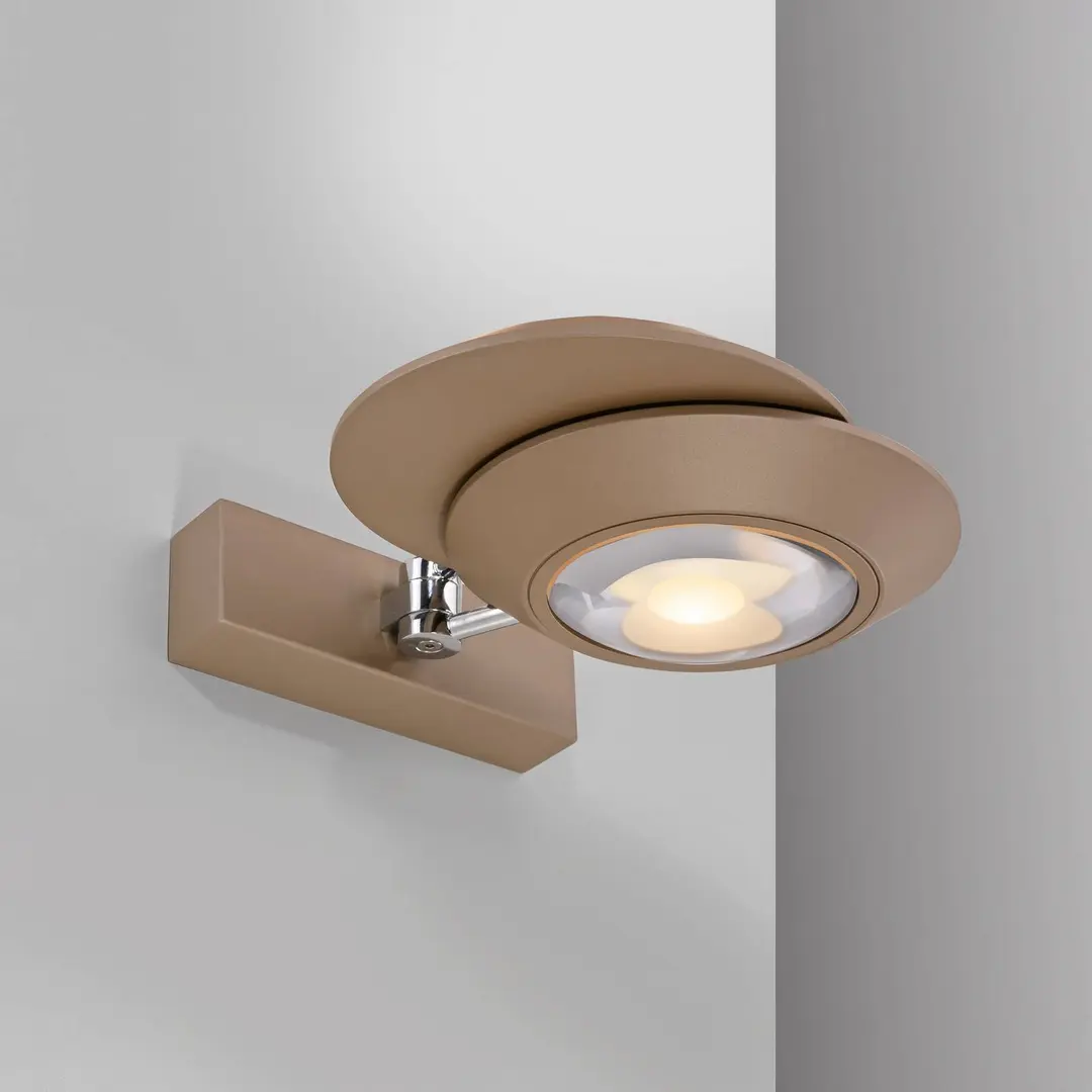 Pure LED-Wandlampe PURE Oculis, bronzefarben 30 cm, Eisen, 2-flg.