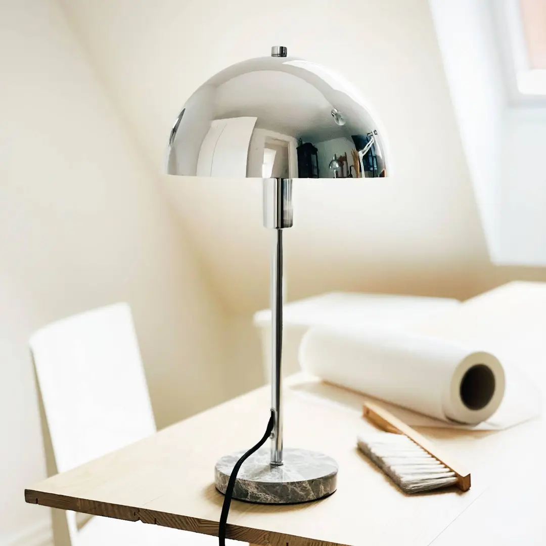 Dyberg Larsen Tischlampe Stockholm, Höhe 41 cm Metall/Marmor