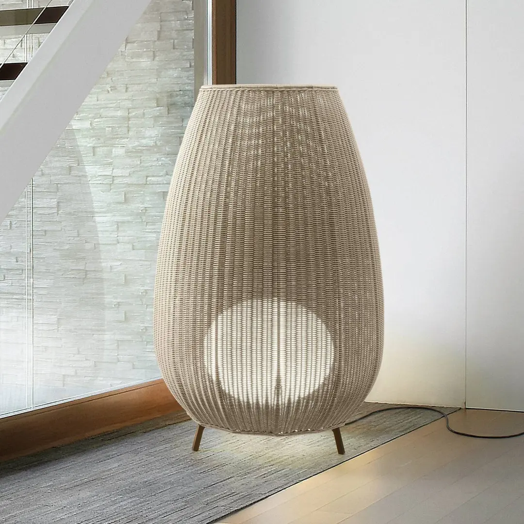 Bover LED-Terrassenleuchte Amphora, 123 cm grafitbraun/beige