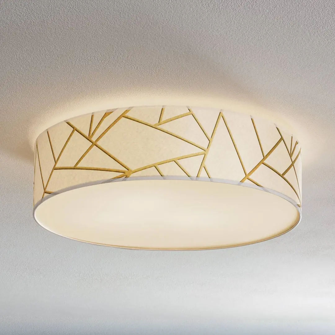 Eko-Light Deckenleuchte Zulu weiß/gold rund
