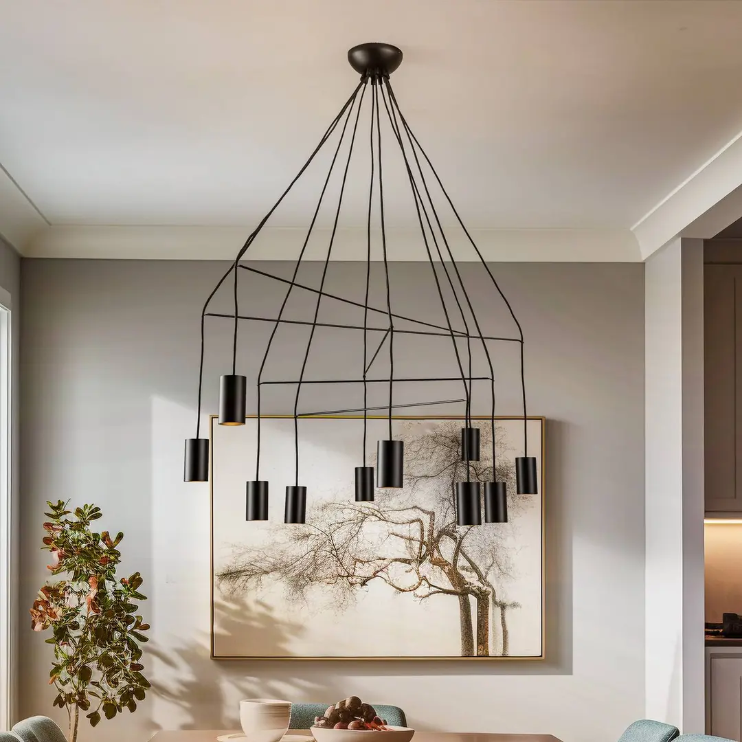 Nowodvorski Lighting Hängelampe Imbria, 10-flammig, Länge 126cm schwarz