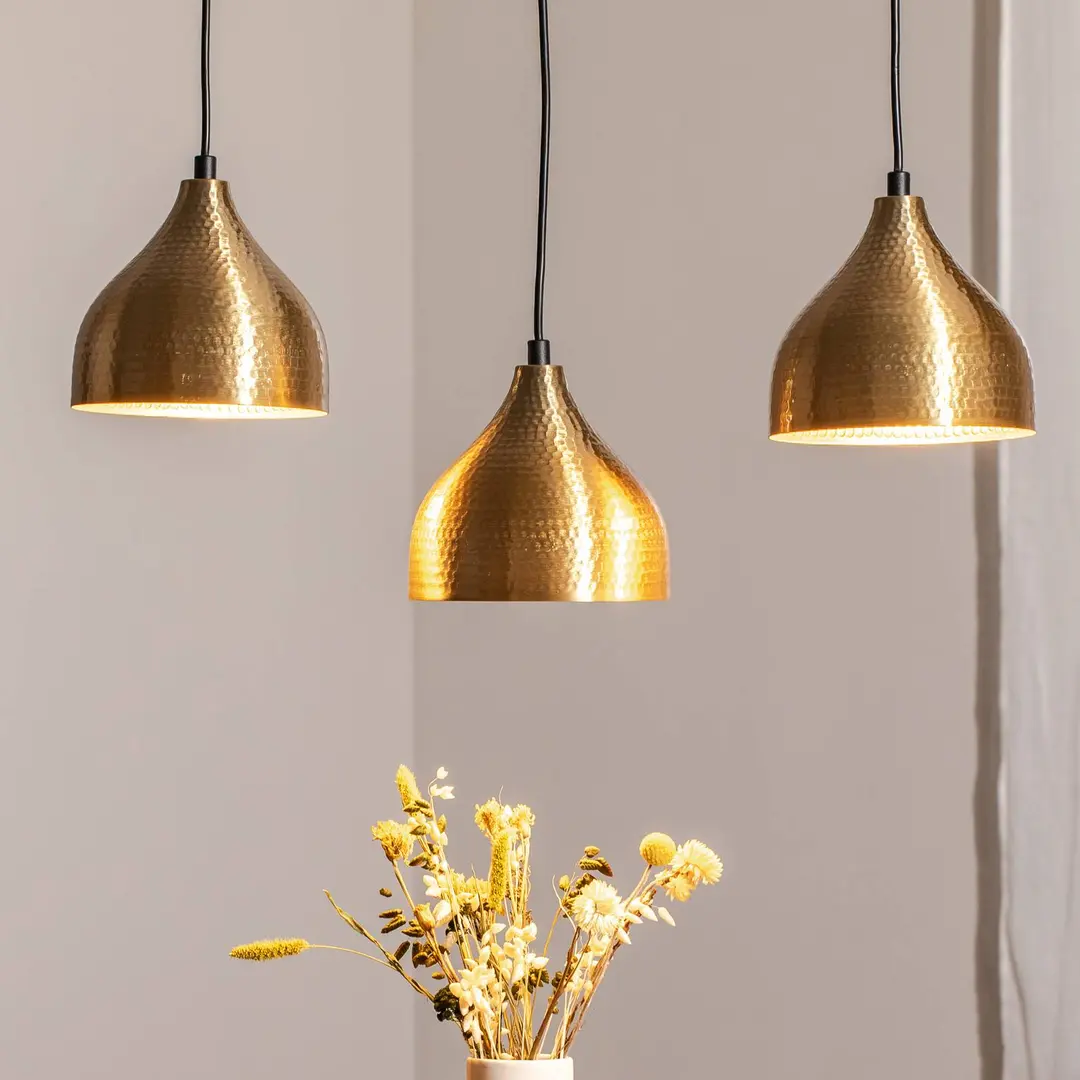 Opviq Hängeleuchte Tattoo 6214, goldfarben Metall 3-flammig linear