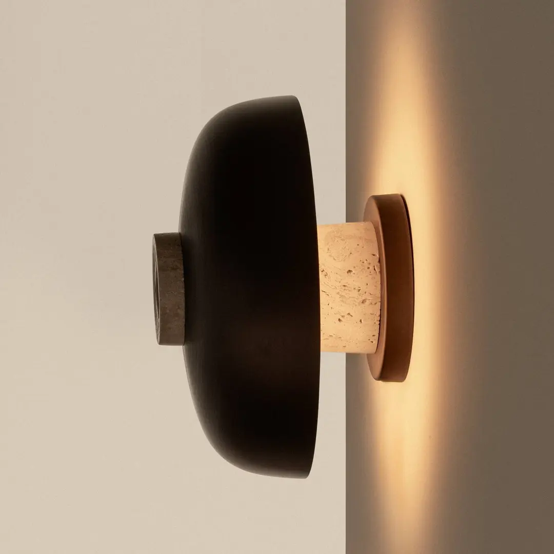 Audo Copenhagen Audo LED-Wandlampe Reverse, sand/bronze, Ø 24cm, Drehdimmer
