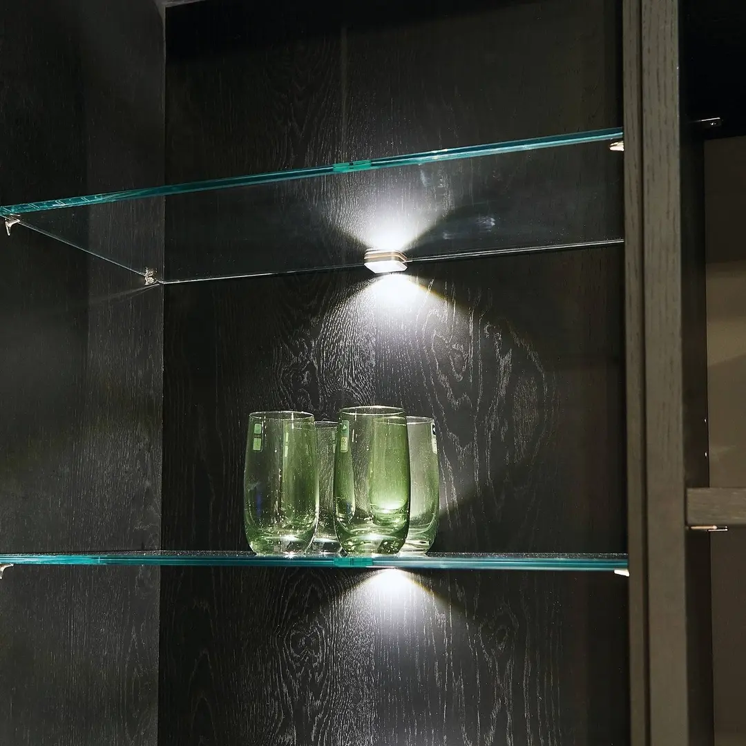 Hera LED-Glasclip, grau, Kunststoff, up/down, Stecker